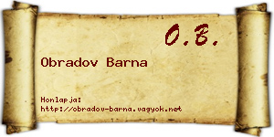 Obradov Barna névjegykártya
